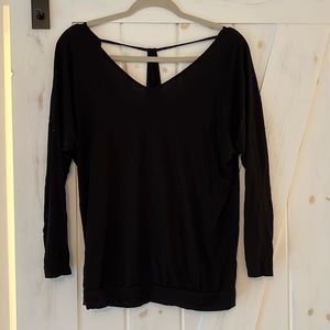 Drop it Low Black Long Sleeve Top